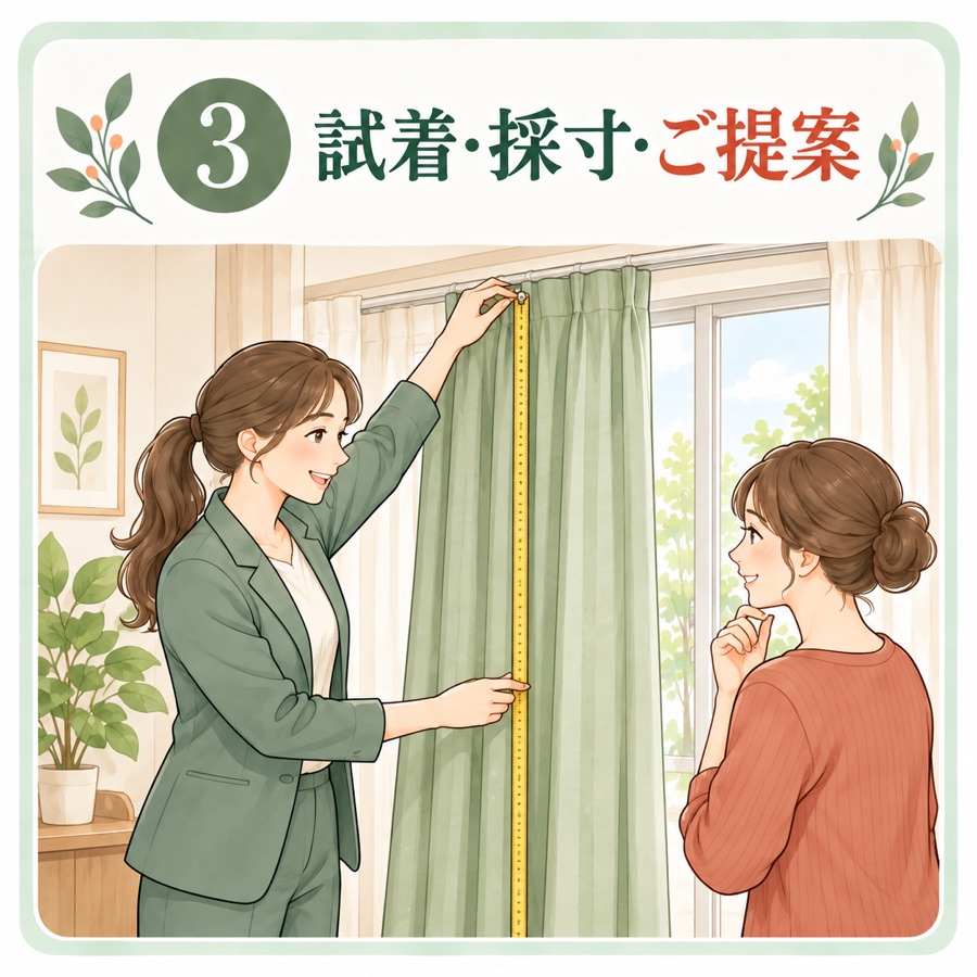 STEP3 試着・採寸・ご提案
